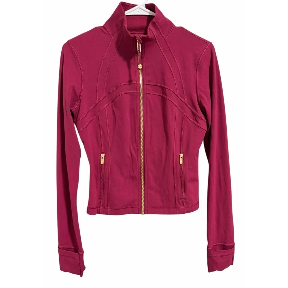 Lululemon Define Cropped Jacket Nulu Magenta Smoke‎ Gold Women's Sizes 8